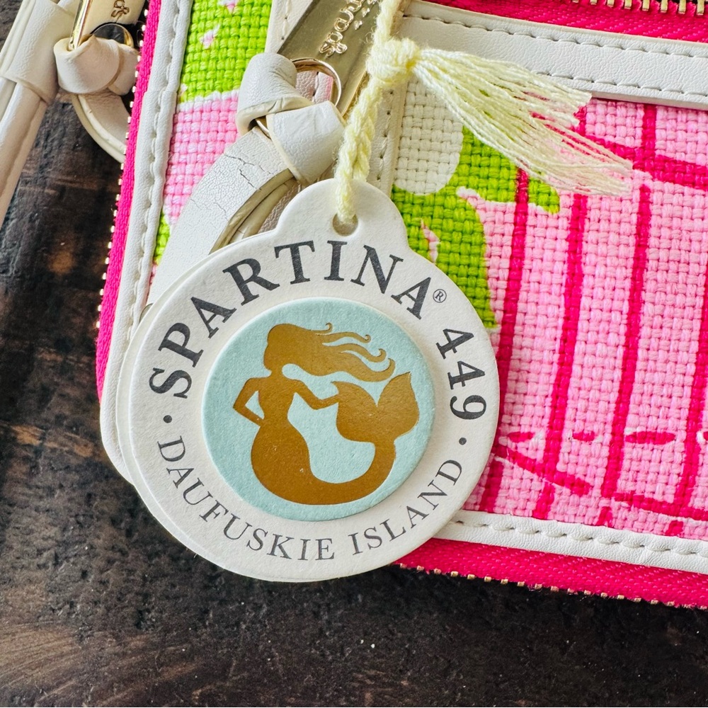 Spartina 449 Wristlet Wallet - Pink & Green - Picture 4 of 7